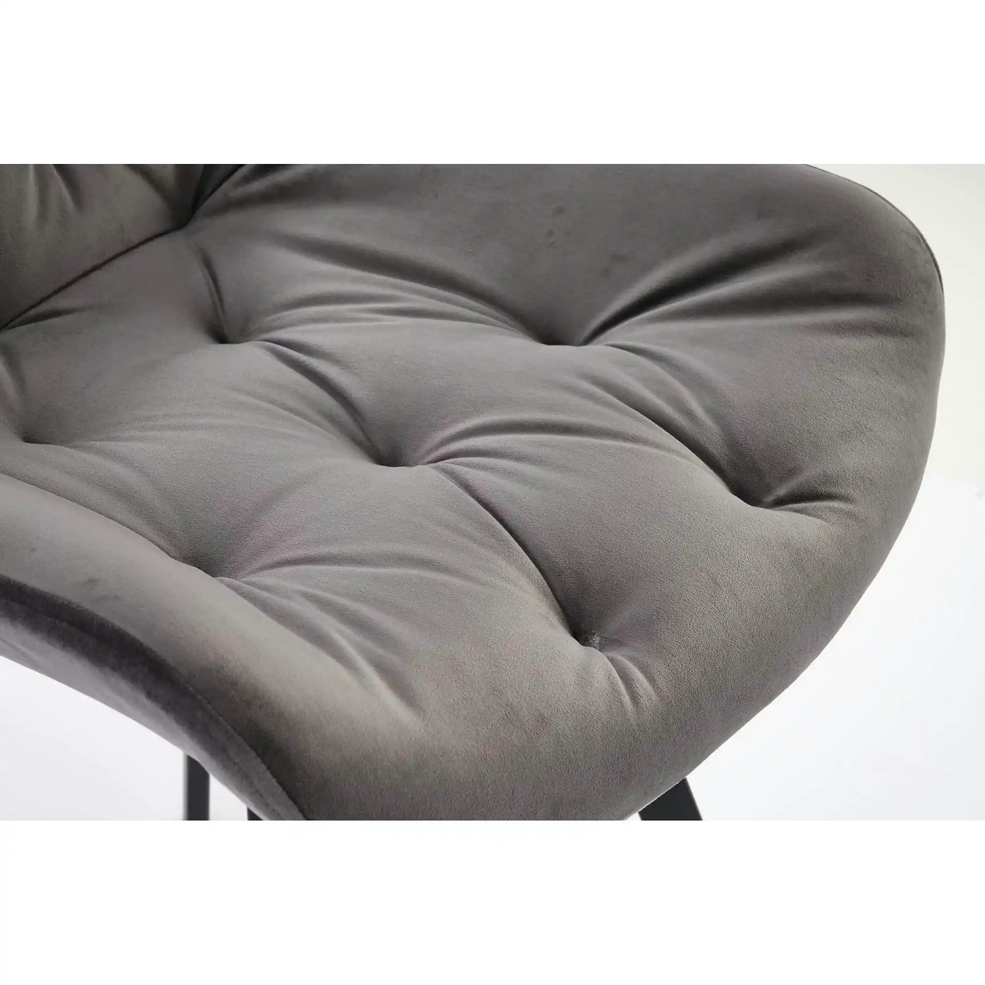 Scaun pivotant K519, gri, stofa catifelata/metal, 54x63x86 cm