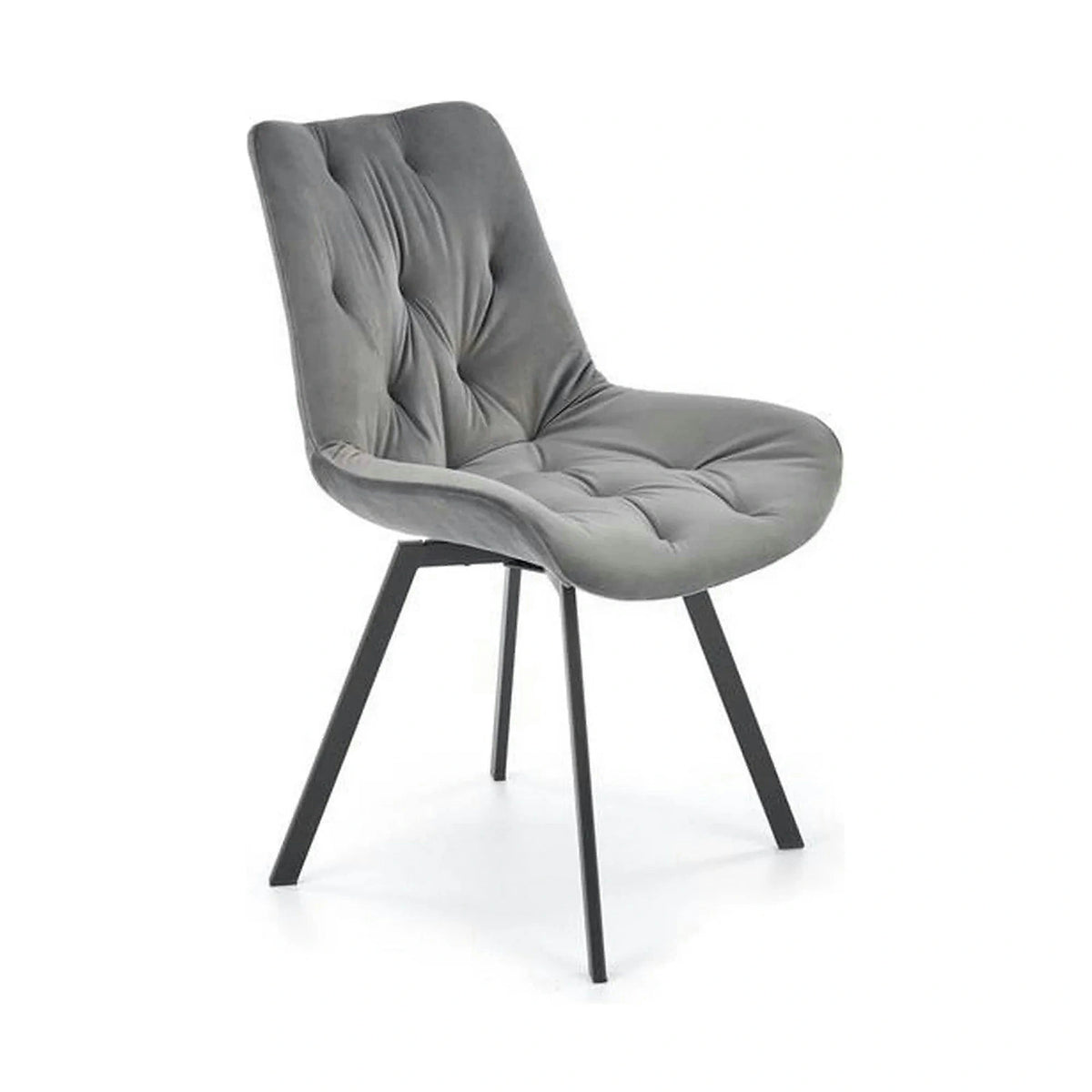 Scaun pivotant K519, gri, stofa catifelata/metal, 54x63x86 cm
