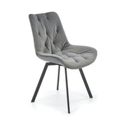 Scaun pivotant K519, gri, stofa catifelata/metal, 54x63x86 cm