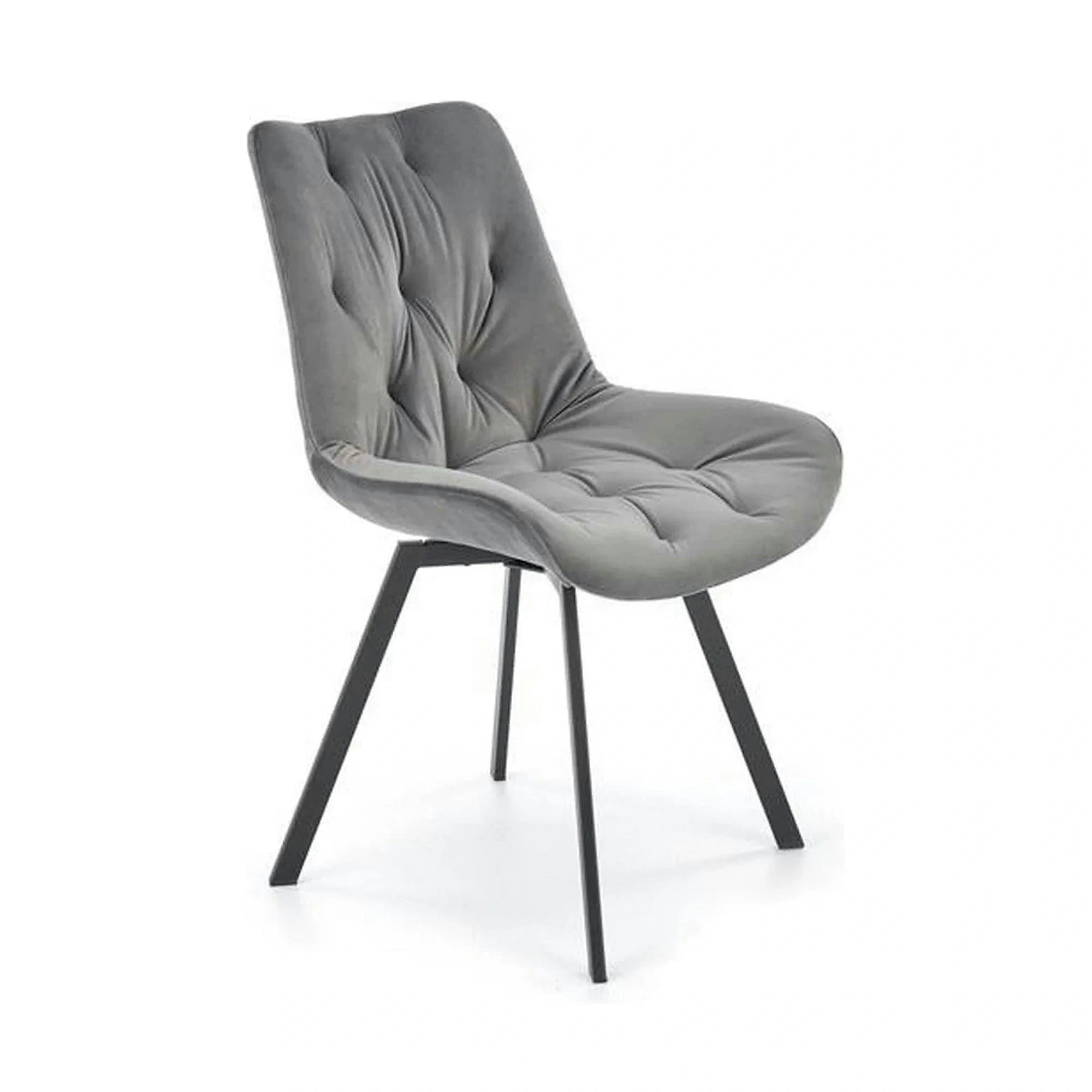 Scaun pivotant K519, gri, stofa catifelata/metal, 54x63x86 cm