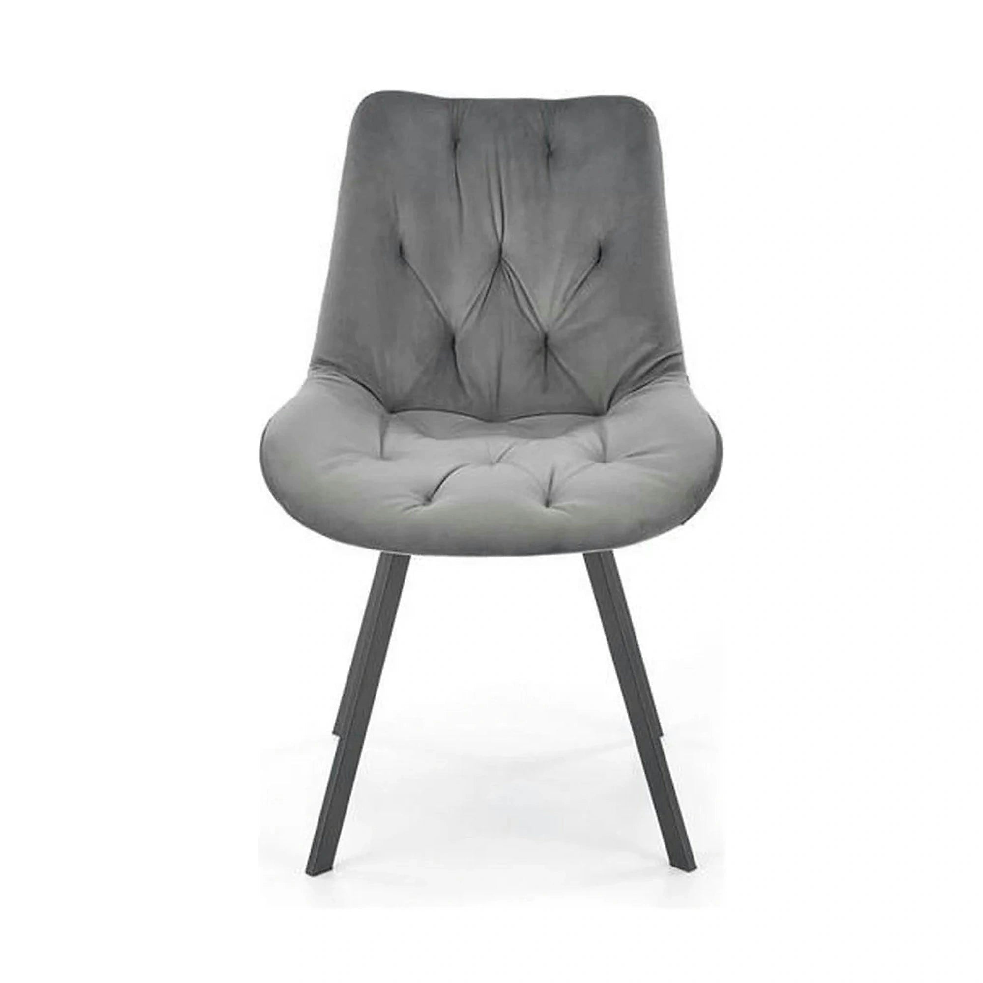 Scaun pivotant K519, gri, stofa catifelata/metal, 54x63x86 cm