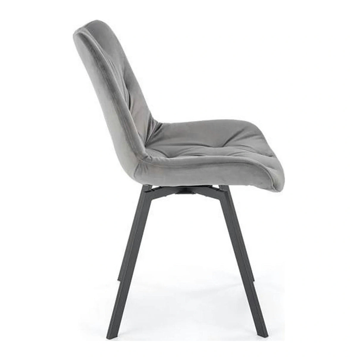 Scaun pivotant K519, gri, stofa catifelata/metal, 54x63x86 cm