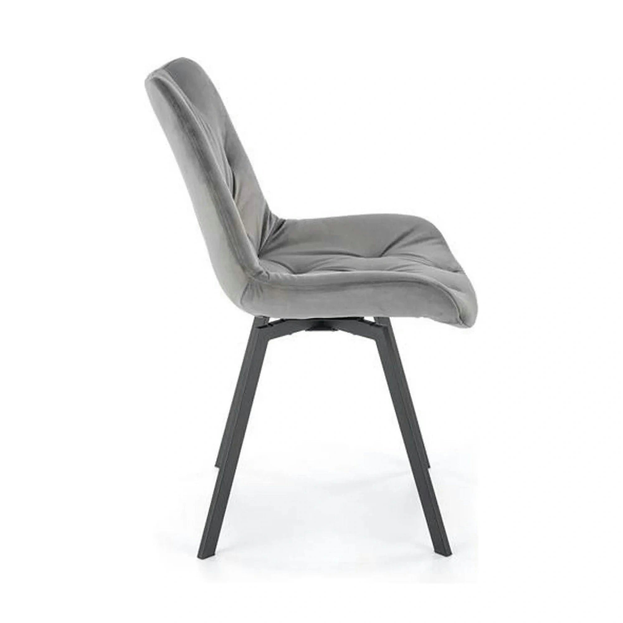 Scaun pivotant K519, gri, stofa catifelata/metal, 54x63x86 cm
