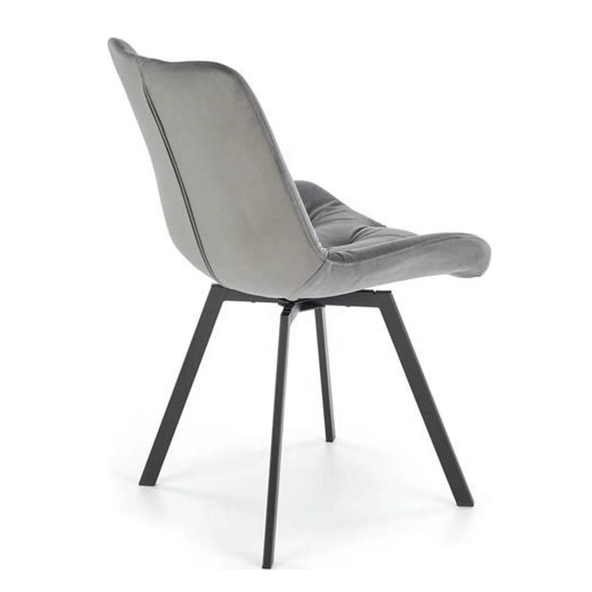 Scaun pivotant K519, gri, stofa catifelata/metal, 54x63x86 cm