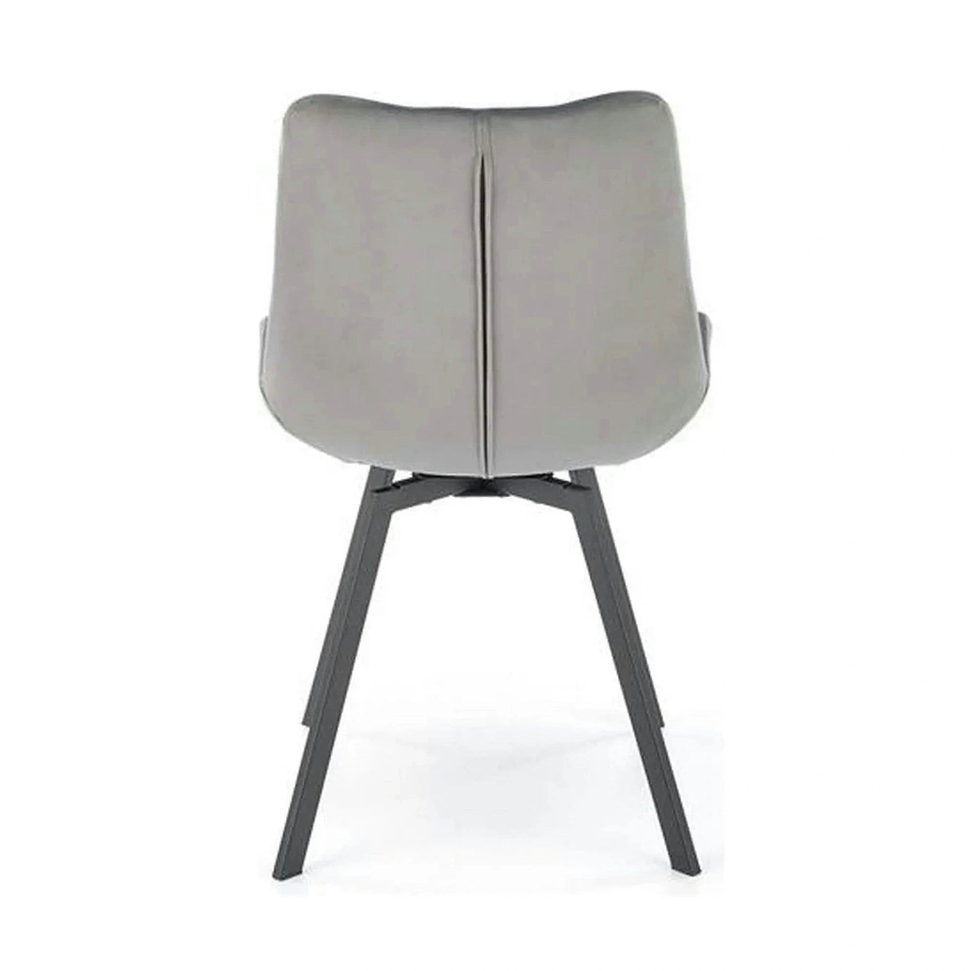 Scaun pivotant K519, gri, stofa catifelata/metal, 54x63x86 cm