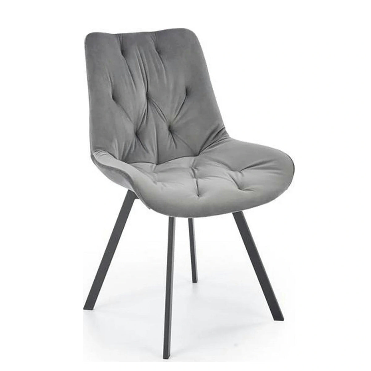Scaun pivotant K519, gri, stofa catifelata/metal, 54x63x86 cm