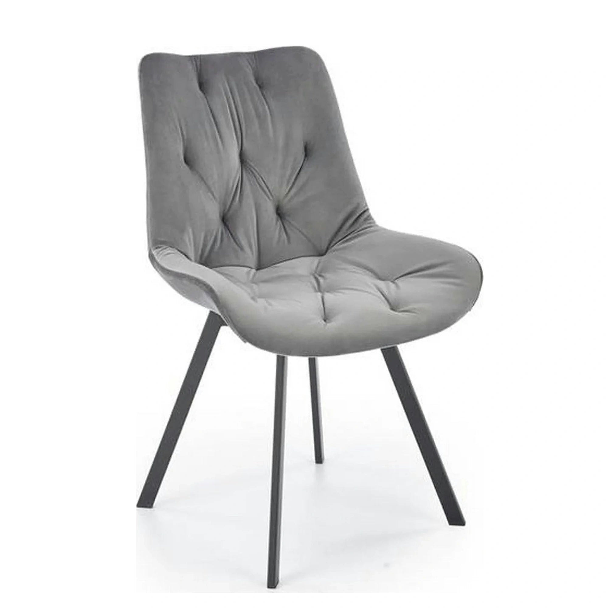 Scaun pivotant K519, gri, stofa catifelata/metal, 54x63x86 cm