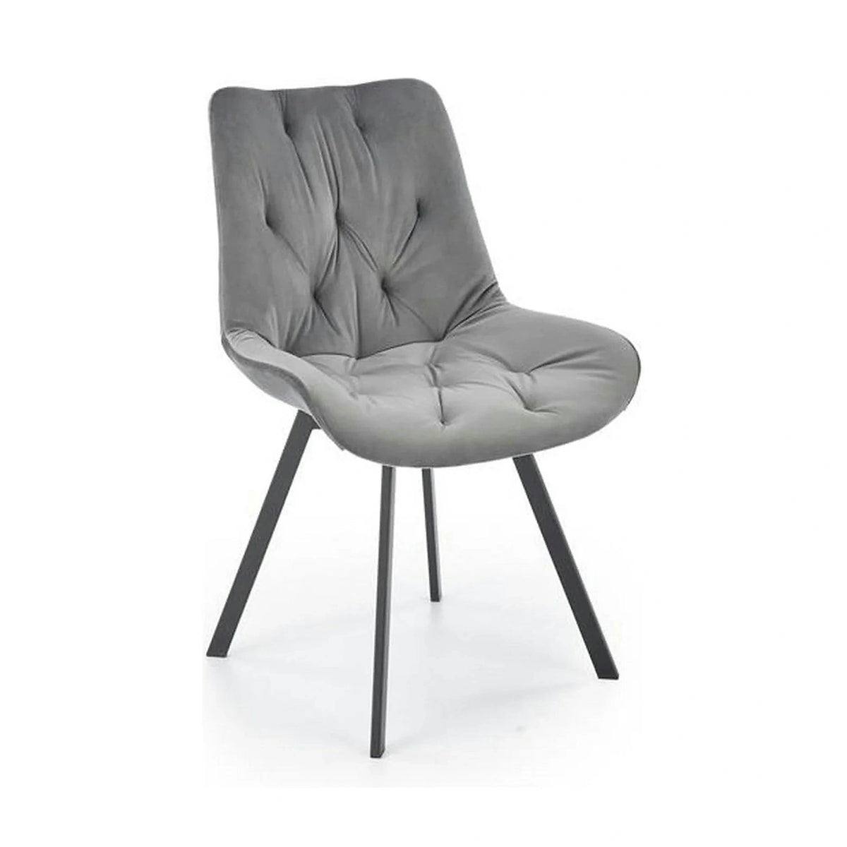Scaun pivotant K519, gri, stofa catifelata/metal, 54x63x86 cm