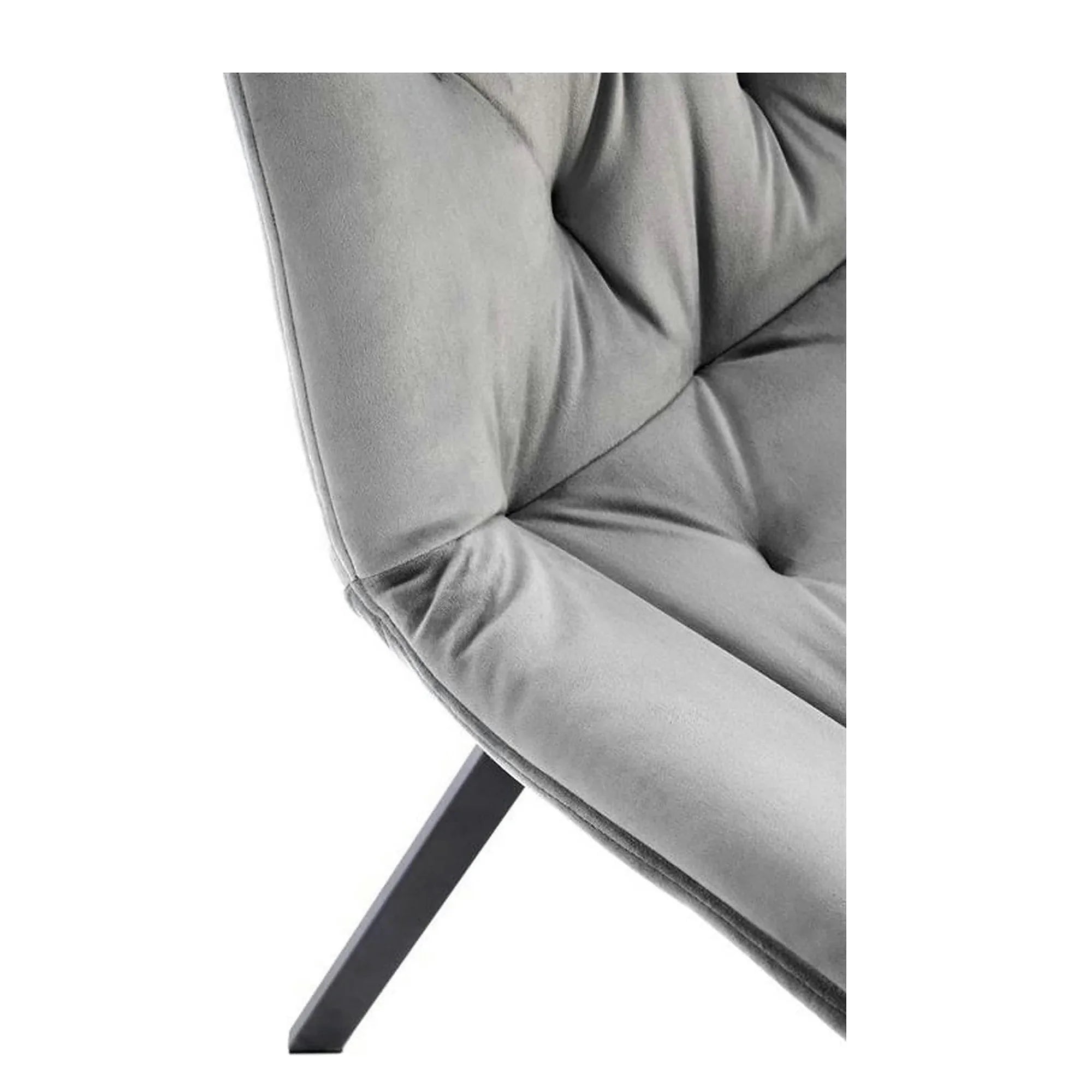 Scaun pivotant K519, gri, stofa catifelata/metal, 54x63x86 cm
