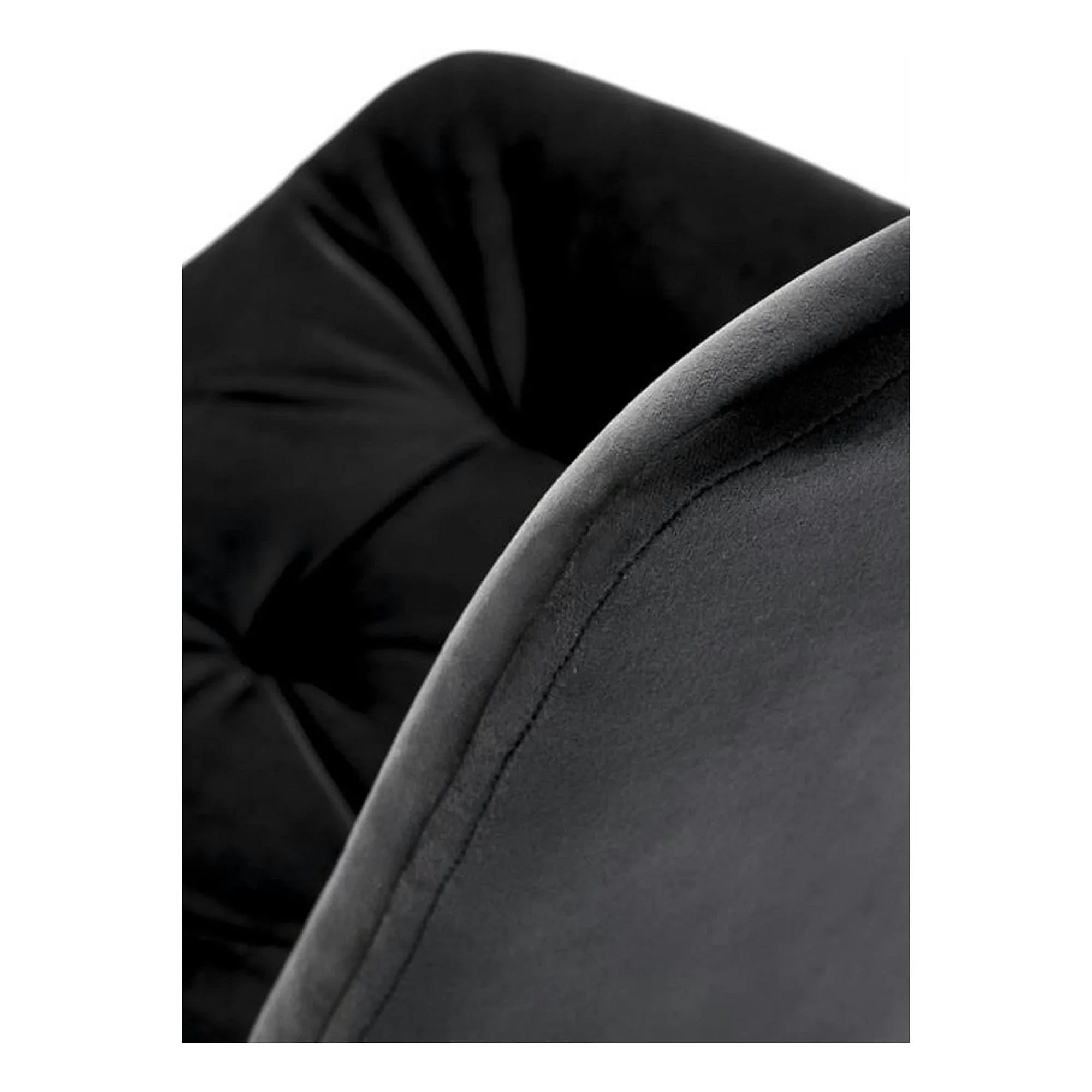 Scaun pivotant K519, negru, stofa catifelata/metal, 54x63x86 cm