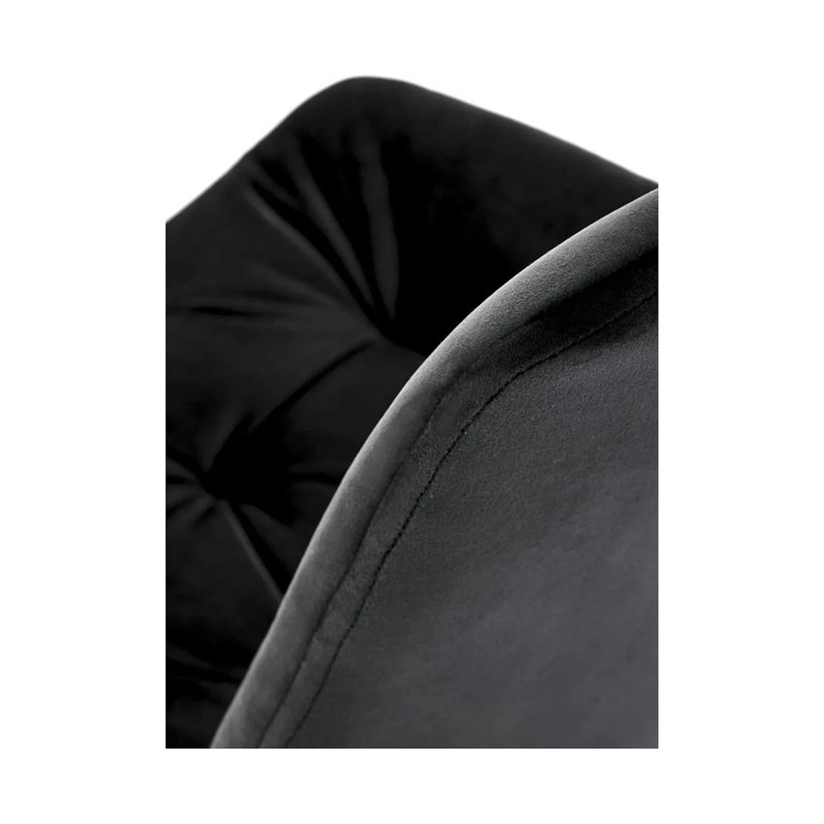 Scaun pivotant K519, negru, stofa catifelata/metal, 54x63x86 cm