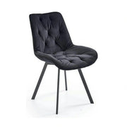 Scaun pivotant K519, negru, stofa catifelata/metal, 54x63x86 cm