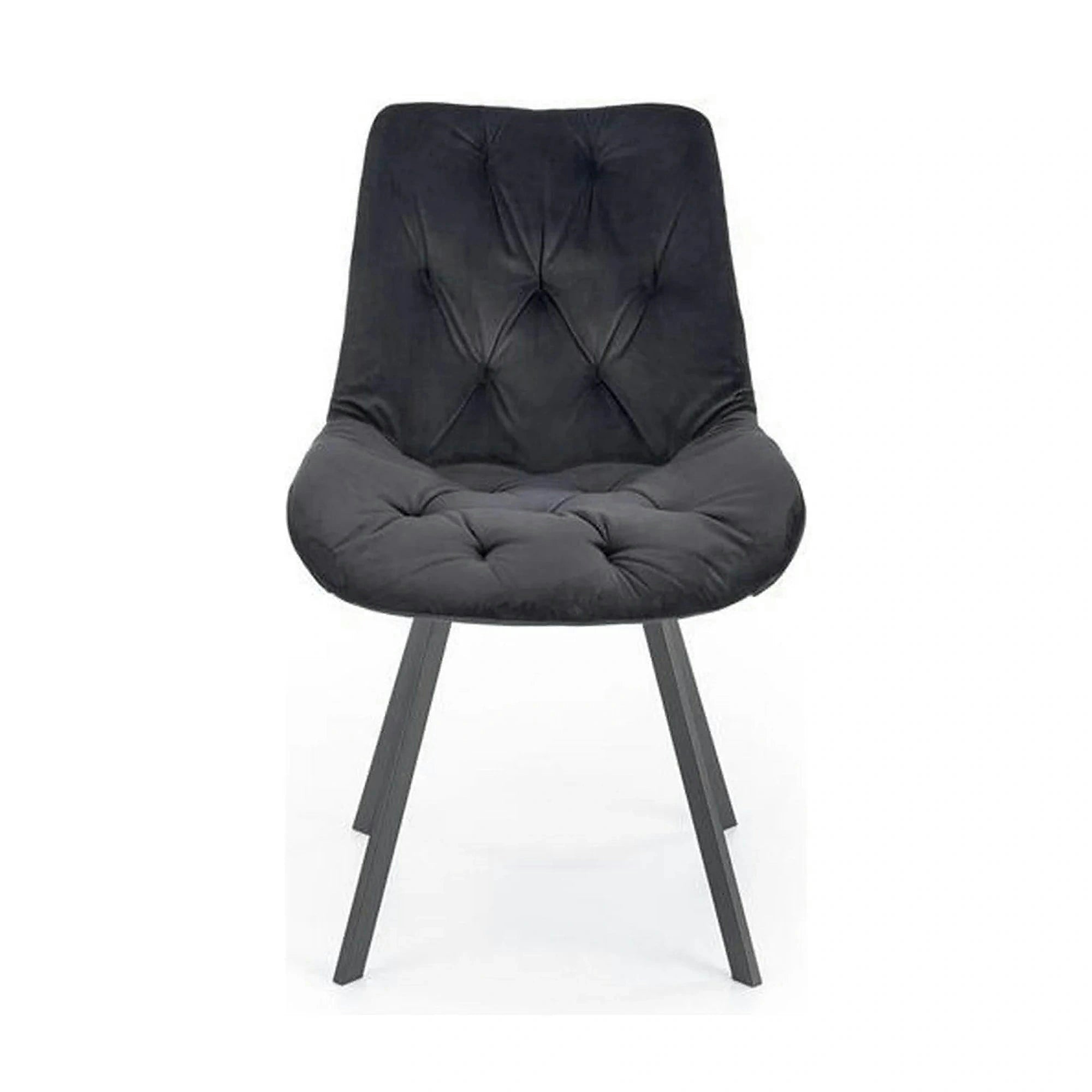 Scaun pivotant K519, negru, stofa catifelata/metal, 54x63x86 cm
