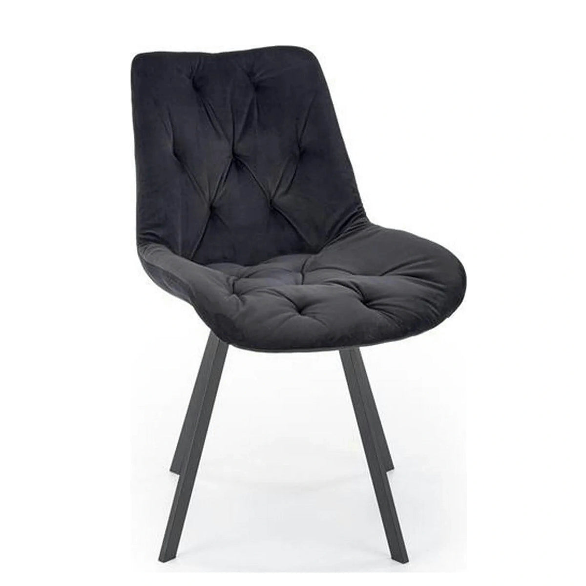 Scaun pivotant K519, negru, stofa catifelata/metal, 54x63x86 cm
