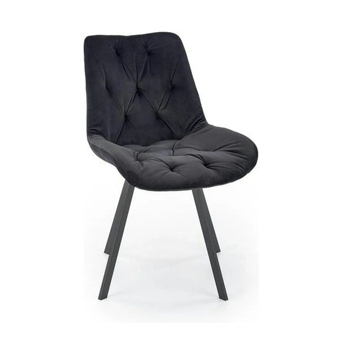 Scaun pivotant K519, negru, stofa catifelata/metal, 54x63x86 cm