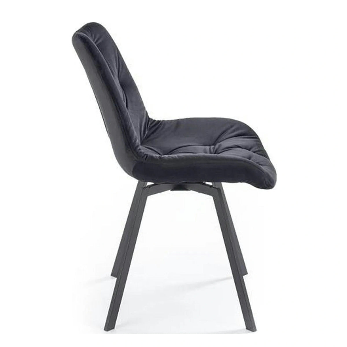 Scaun pivotant K519, negru, stofa catifelata/metal, 54x63x86 cm