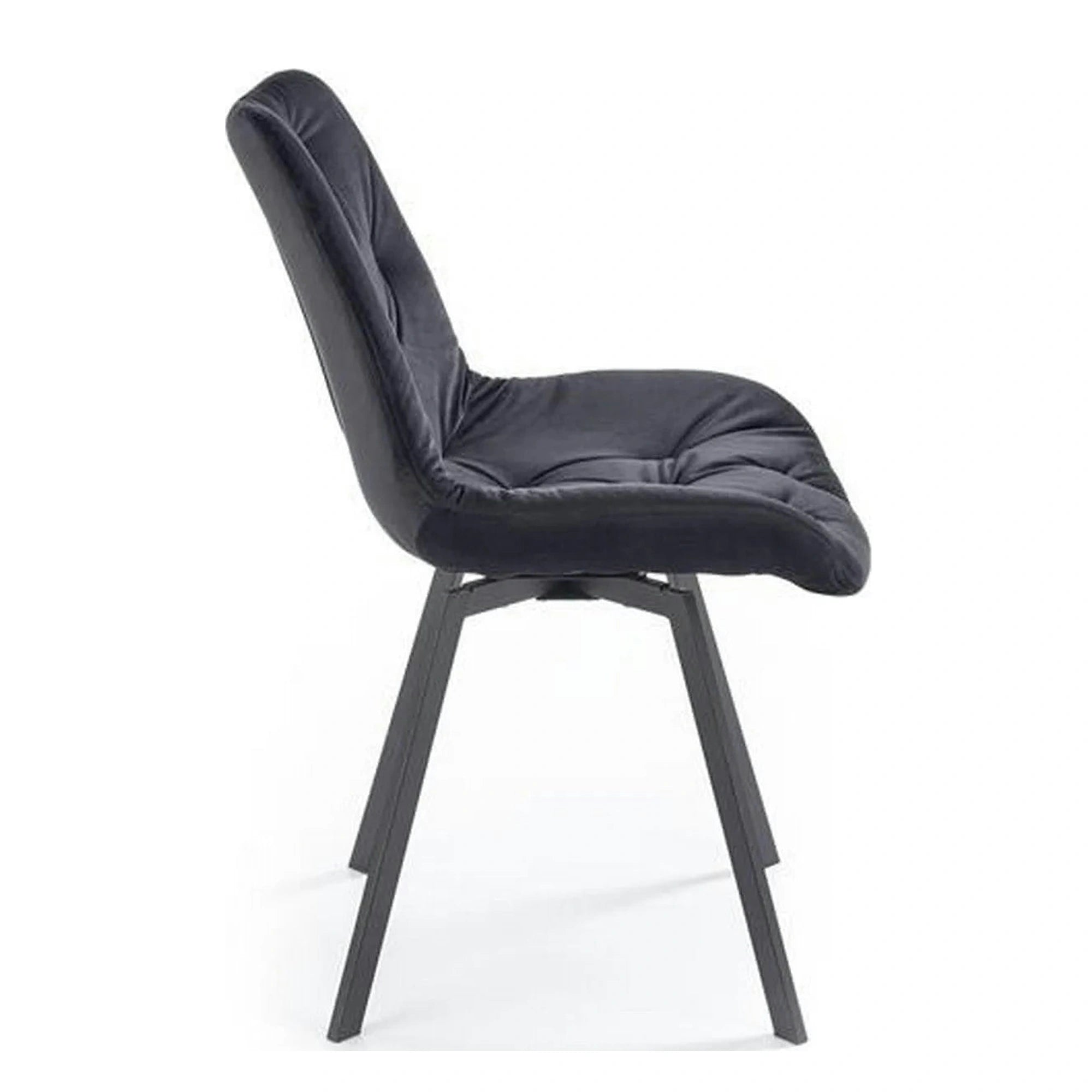 Scaun pivotant K519, negru, stofa catifelata/metal, 54x63x86 cm