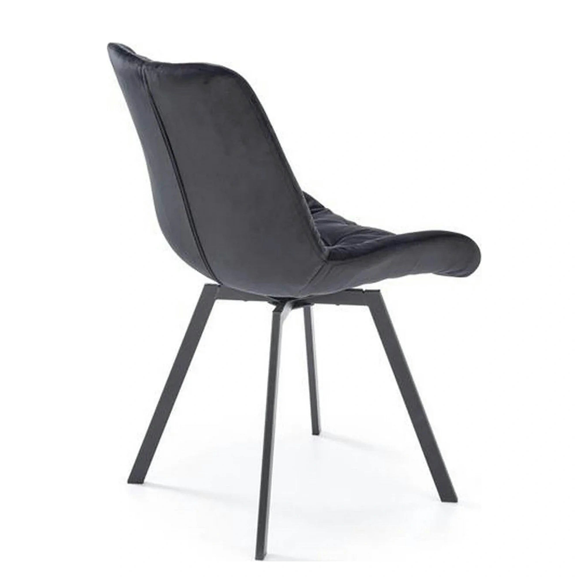 Scaun pivotant K519, negru, stofa catifelata/metal, 54x63x86 cm