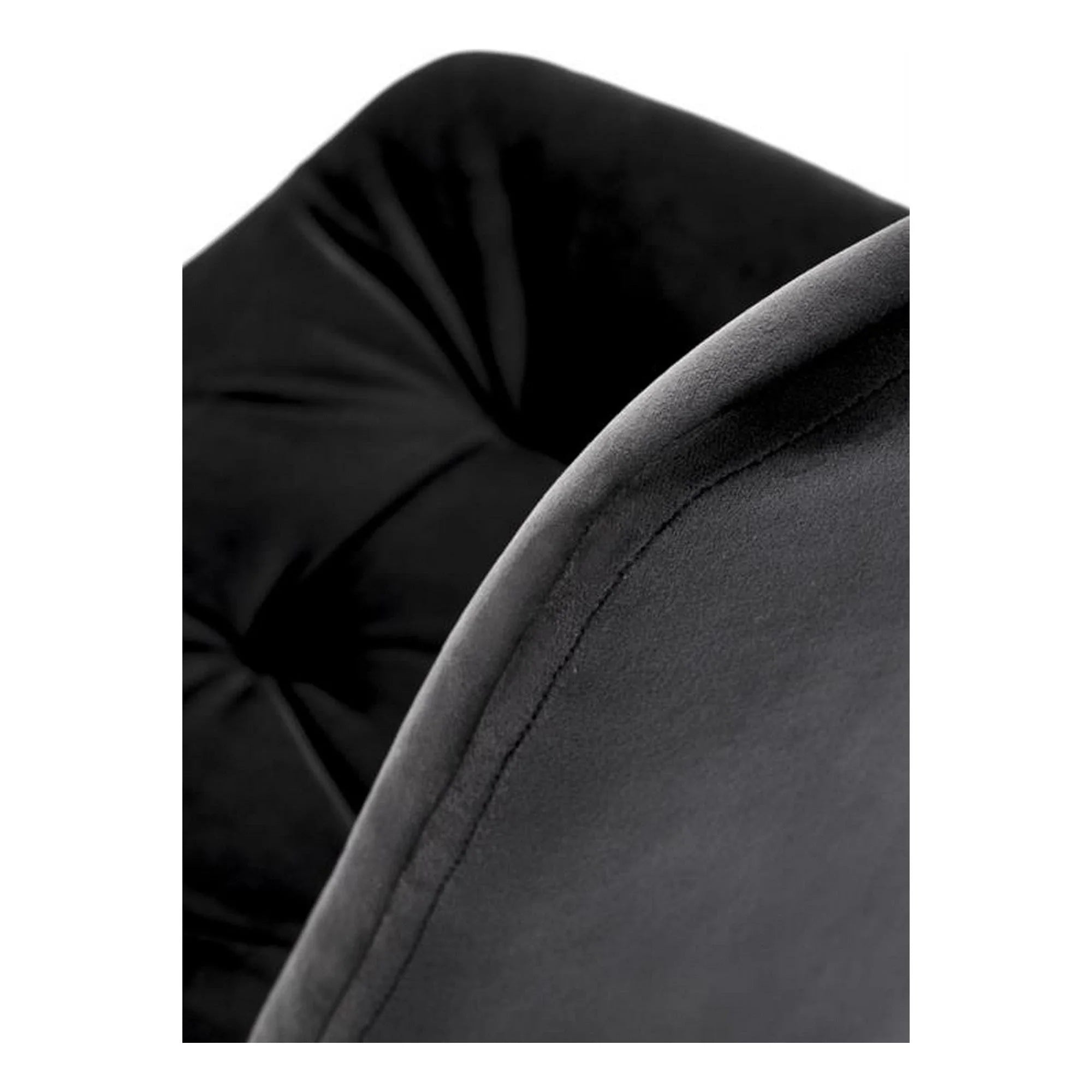 Scaun pivotant K519, negru, stofa catifelata/metal, 54x63x86 cm