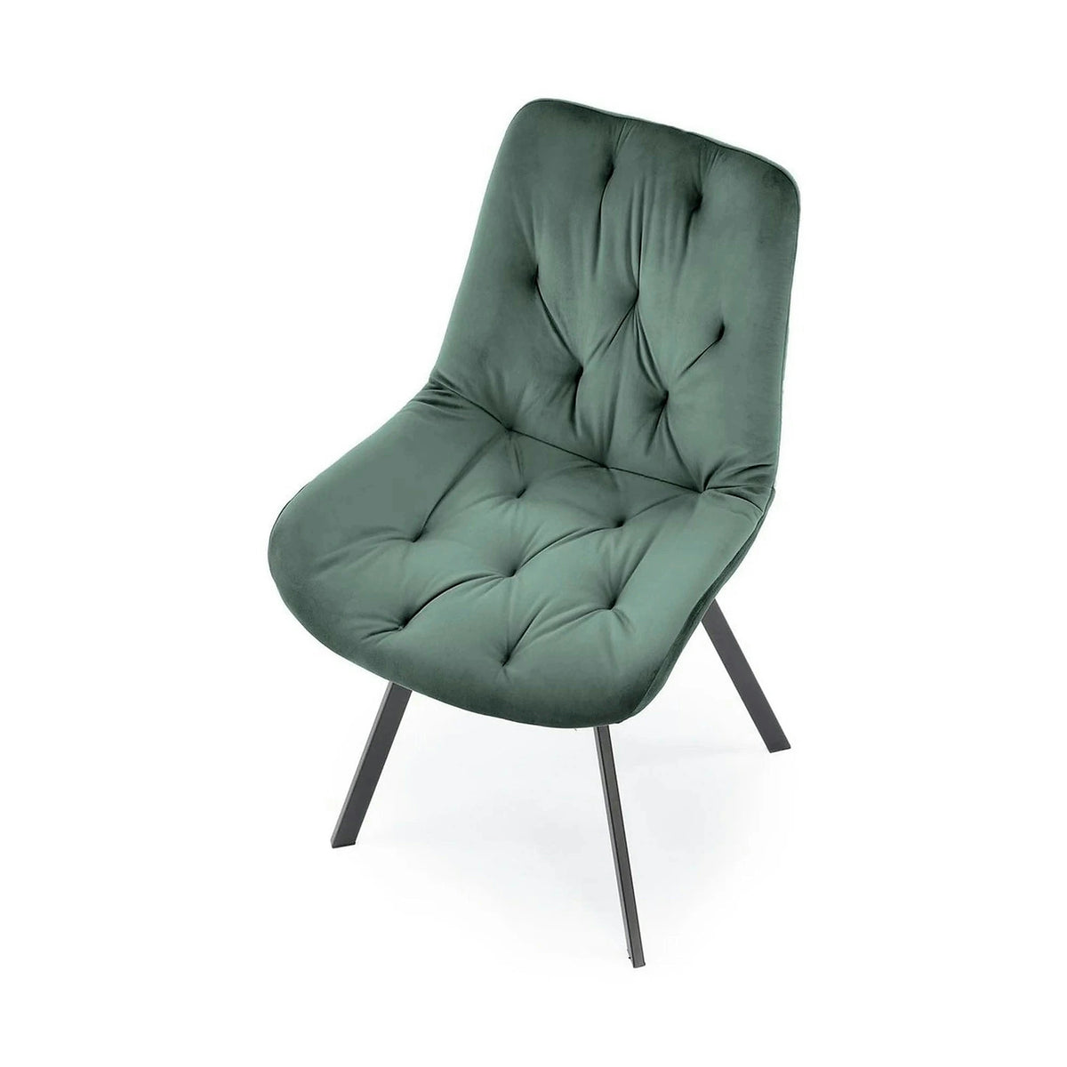 Scaun pivotant K519, verde inchis, stofa catifelata/metal, 54x63x86 cm
