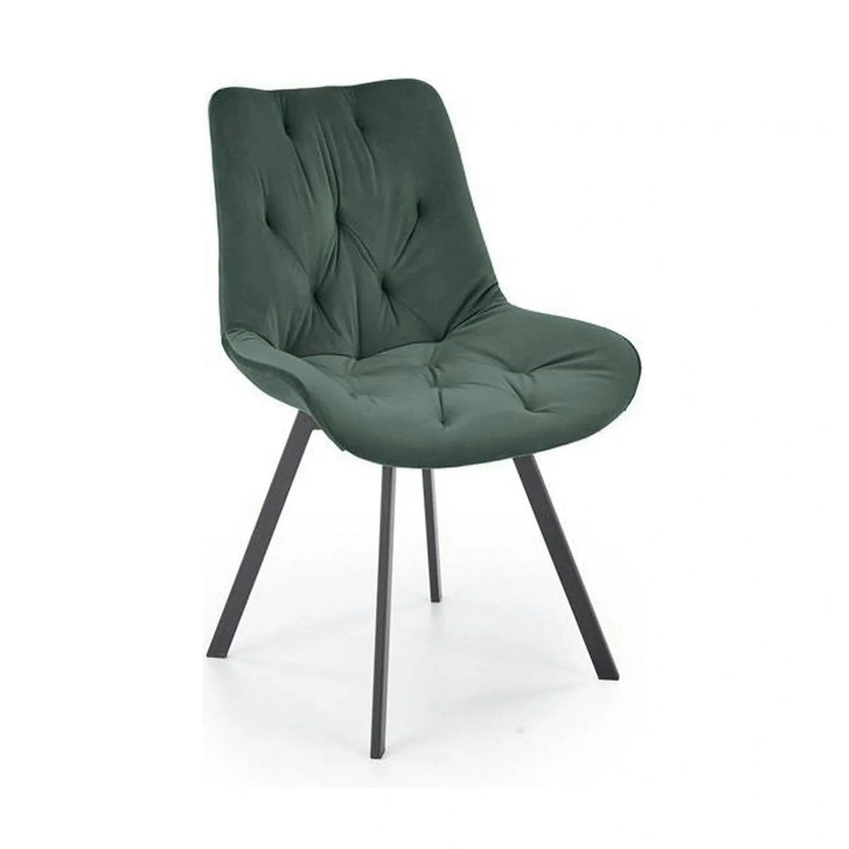 Scaun pivotant K519, verde inchis, stofa catifelata/metal, 54x63x86 cm