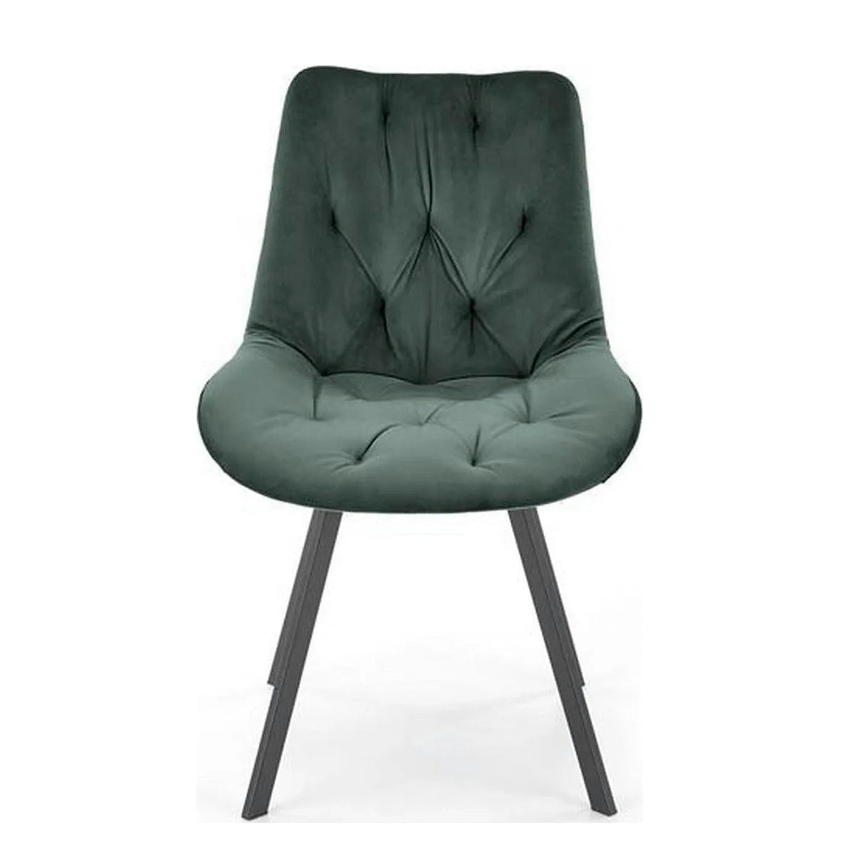 Scaun pivotant K519, verde inchis, stofa catifelata/metal, 54x63x86 cm