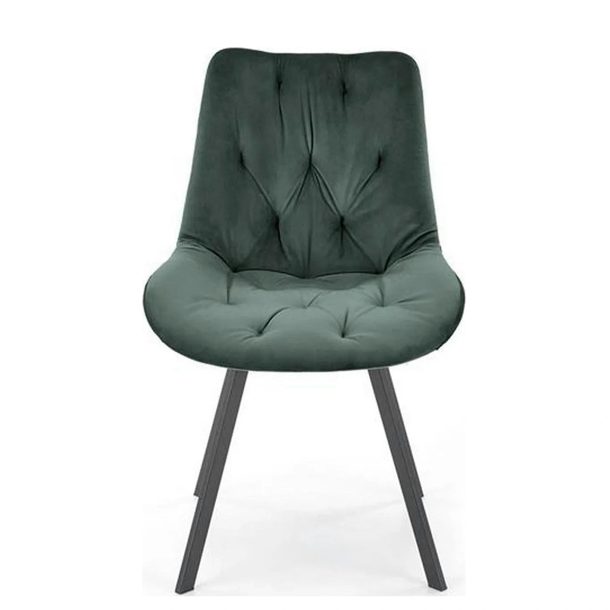Scaun pivotant K519, verde inchis, stofa catifelata/metal, 54x63x86 cm