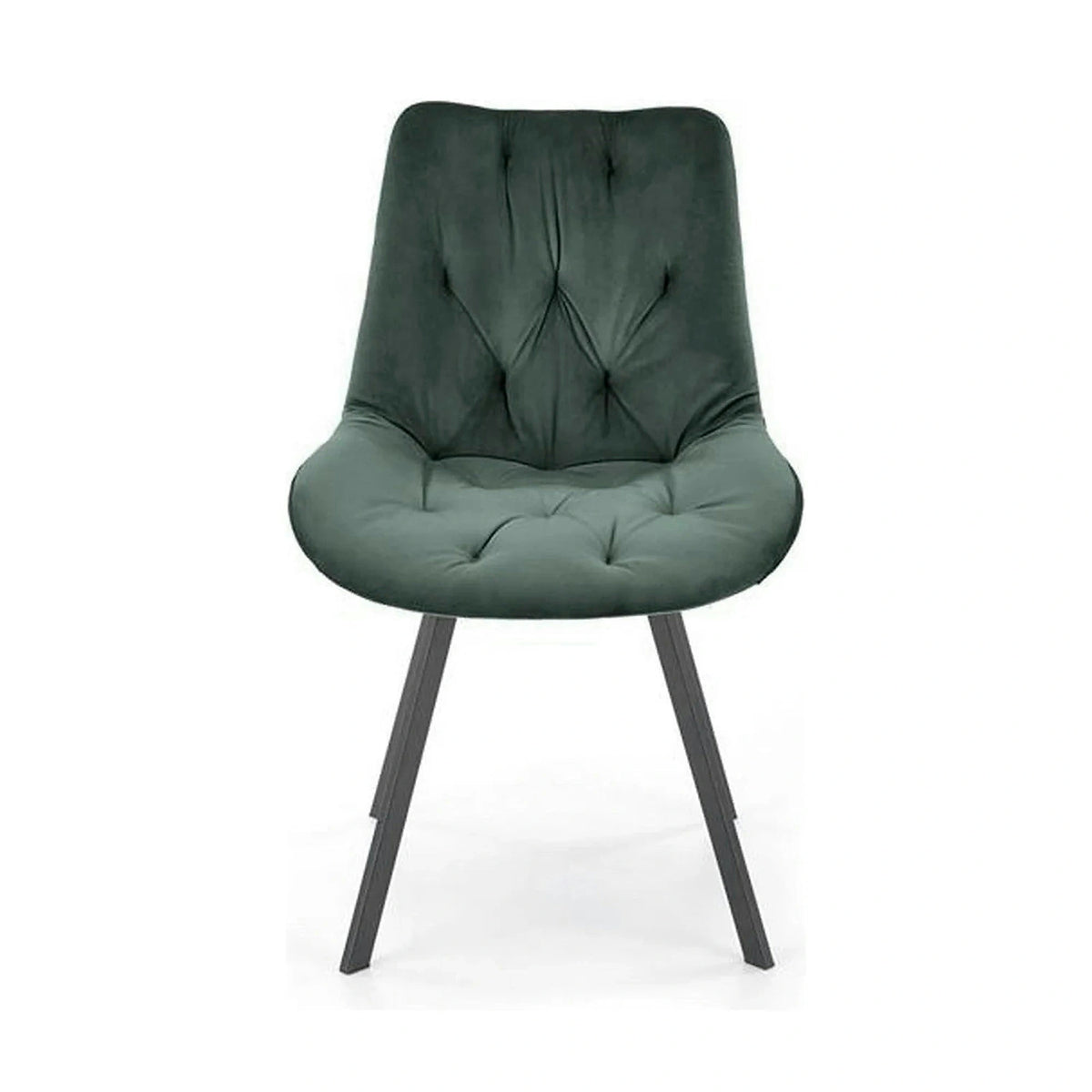 Scaun pivotant K519, verde inchis, stofa catifelata/metal, 54x63x86 cm