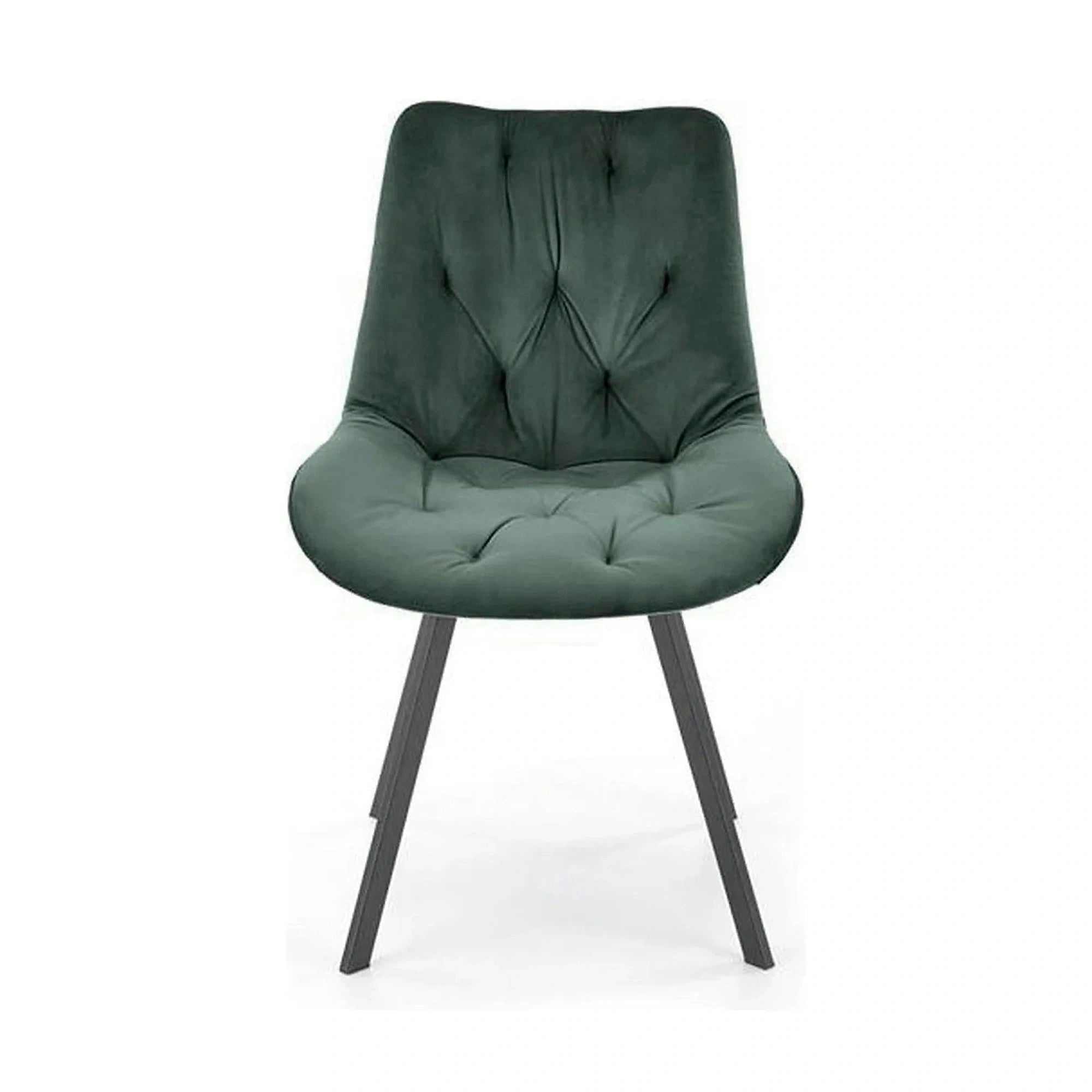 Scaun pivotant K519, verde inchis, stofa catifelata/metal, 54x63x86 cm