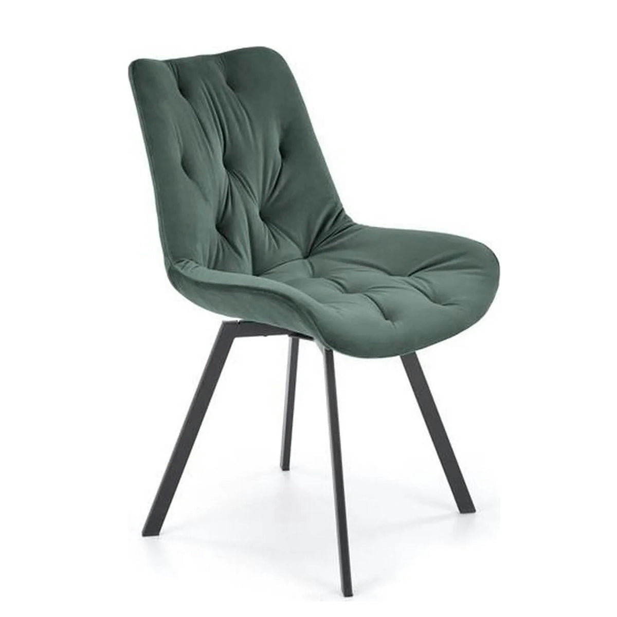Scaun pivotant K519, verde inchis, stofa catifelata/metal, 54x63x86 cm