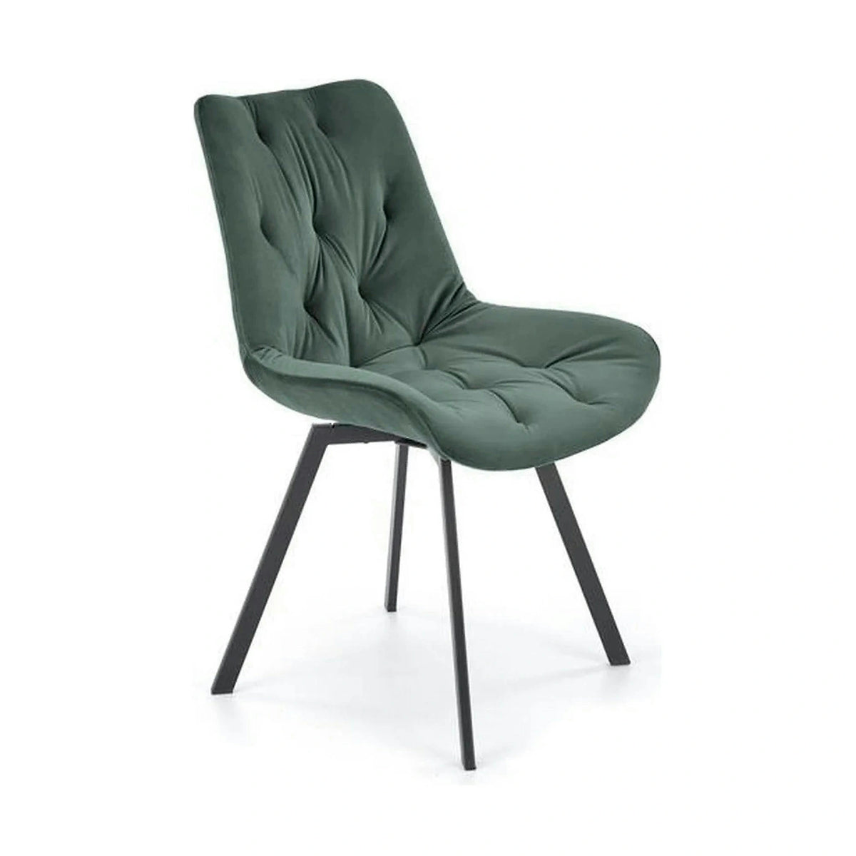 Scaun pivotant K519, verde inchis, stofa catifelata/metal, 54x63x86 cm