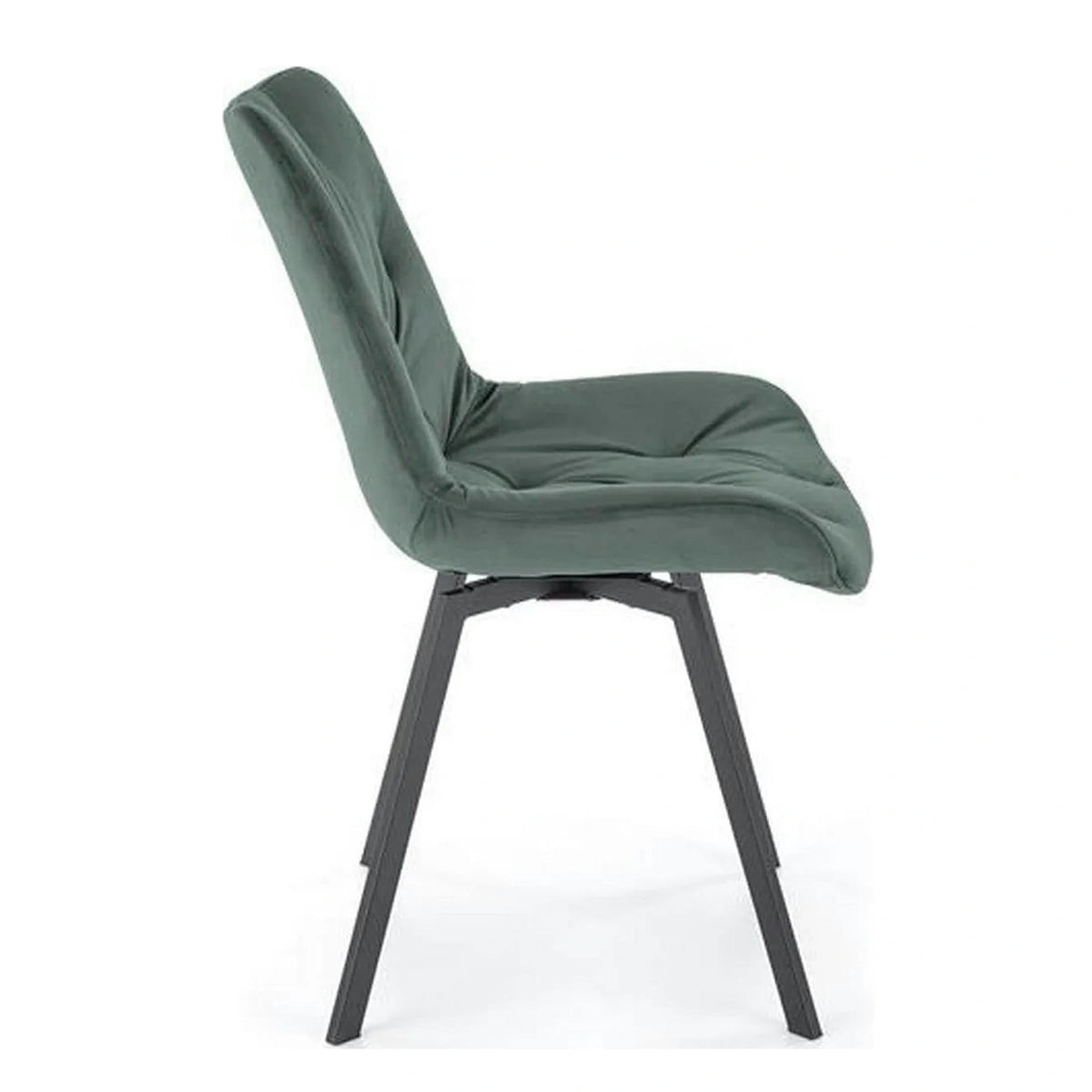 Scaun pivotant K519, verde inchis, stofa catifelata/metal, 54x63x86 cm