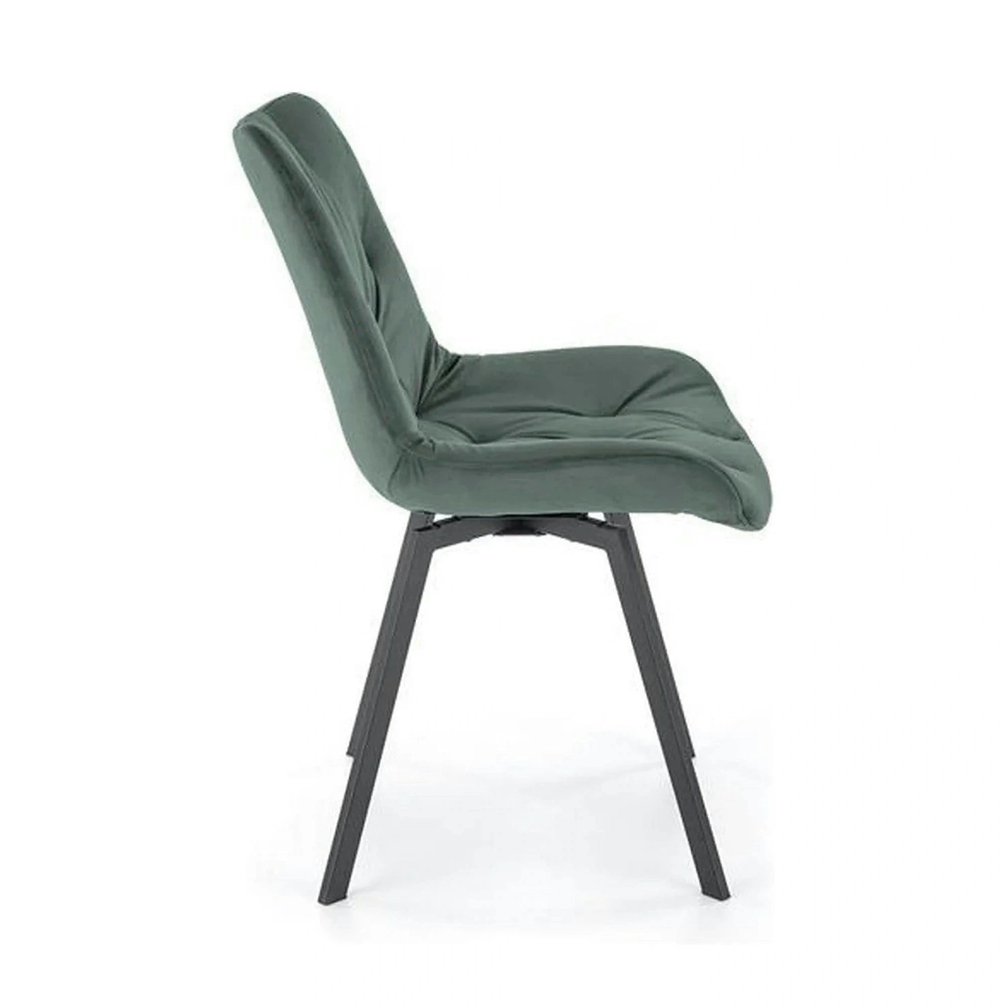 Scaun pivotant K519, verde inchis, stofa catifelata/metal, 54x63x86 cm
