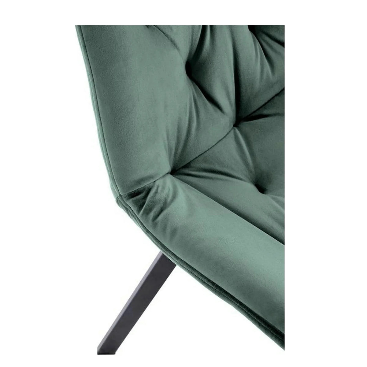 Scaun pivotant K519, verde inchis, stofa catifelata/metal, 54x63x86 cm