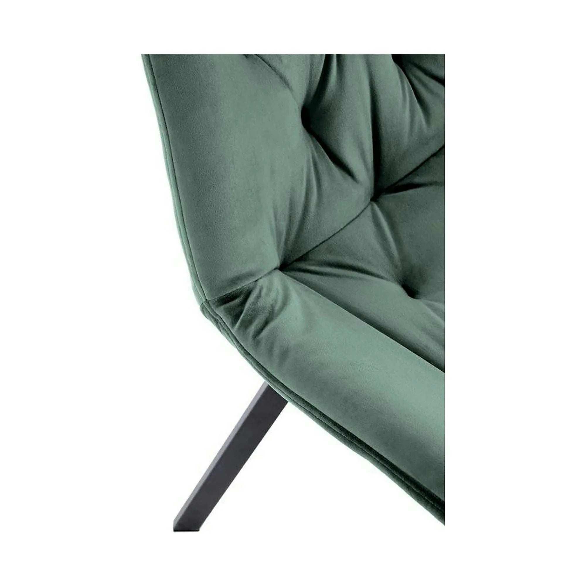 Scaun pivotant K519, verde inchis, stofa catifelata/metal, 54x63x86 cm