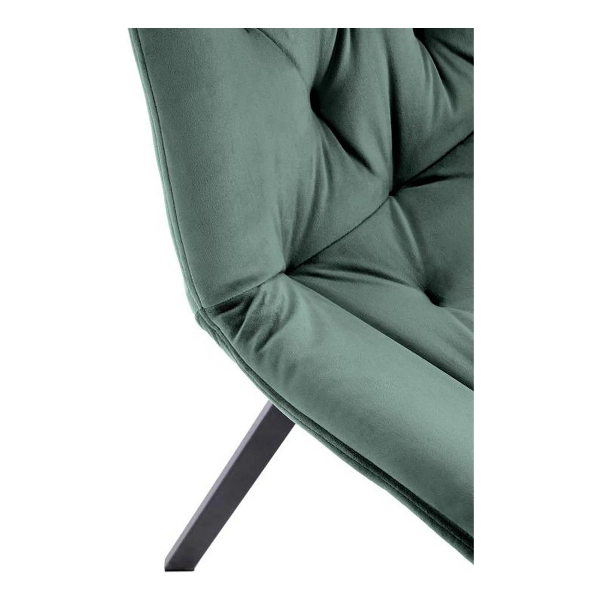 Scaun pivotant K519, verde inchis, stofa catifelata/metal, 54x63x86 cm