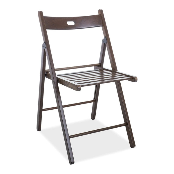 Scaun pliant SMART ll, nuc inchis, lemn, 43x40x78 cm