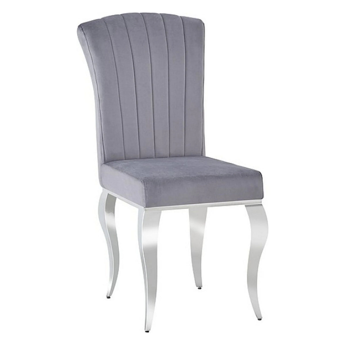Scaun PRINCE, gri/crom, stofa catifelata/metal, 46x44x100 cm