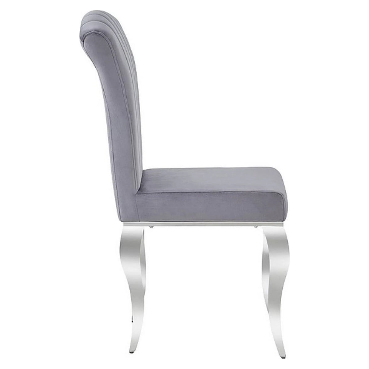 Scaun PRINCE, gri/crom, stofa catifelata/metal, 46x44x100 cm