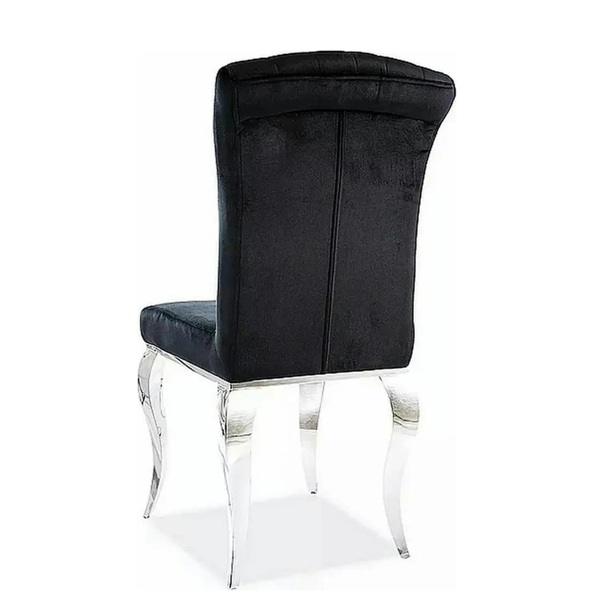 Scaun PRINCE, negru/crom, stofa catifelata/metal, 46x44x100 cm