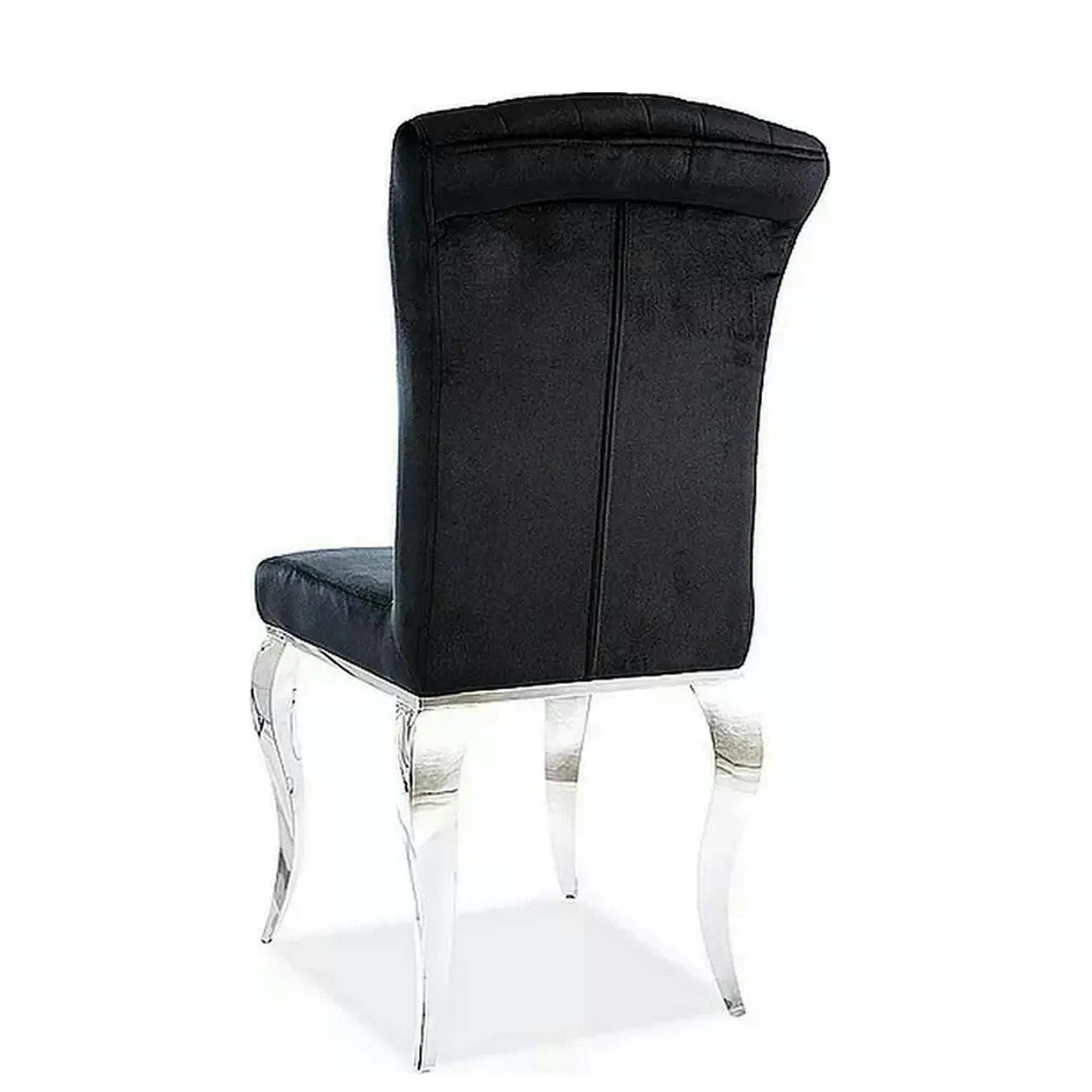 Scaun PRINCE, negru/crom, stofa catifelata/metal, 46x44x100 cm