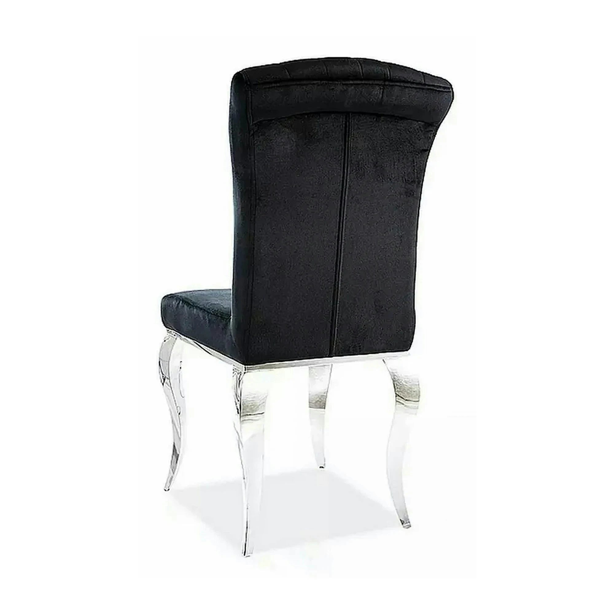 Scaun PRINCE, negru/crom, stofa catifelata/metal, 46x44x100 cm