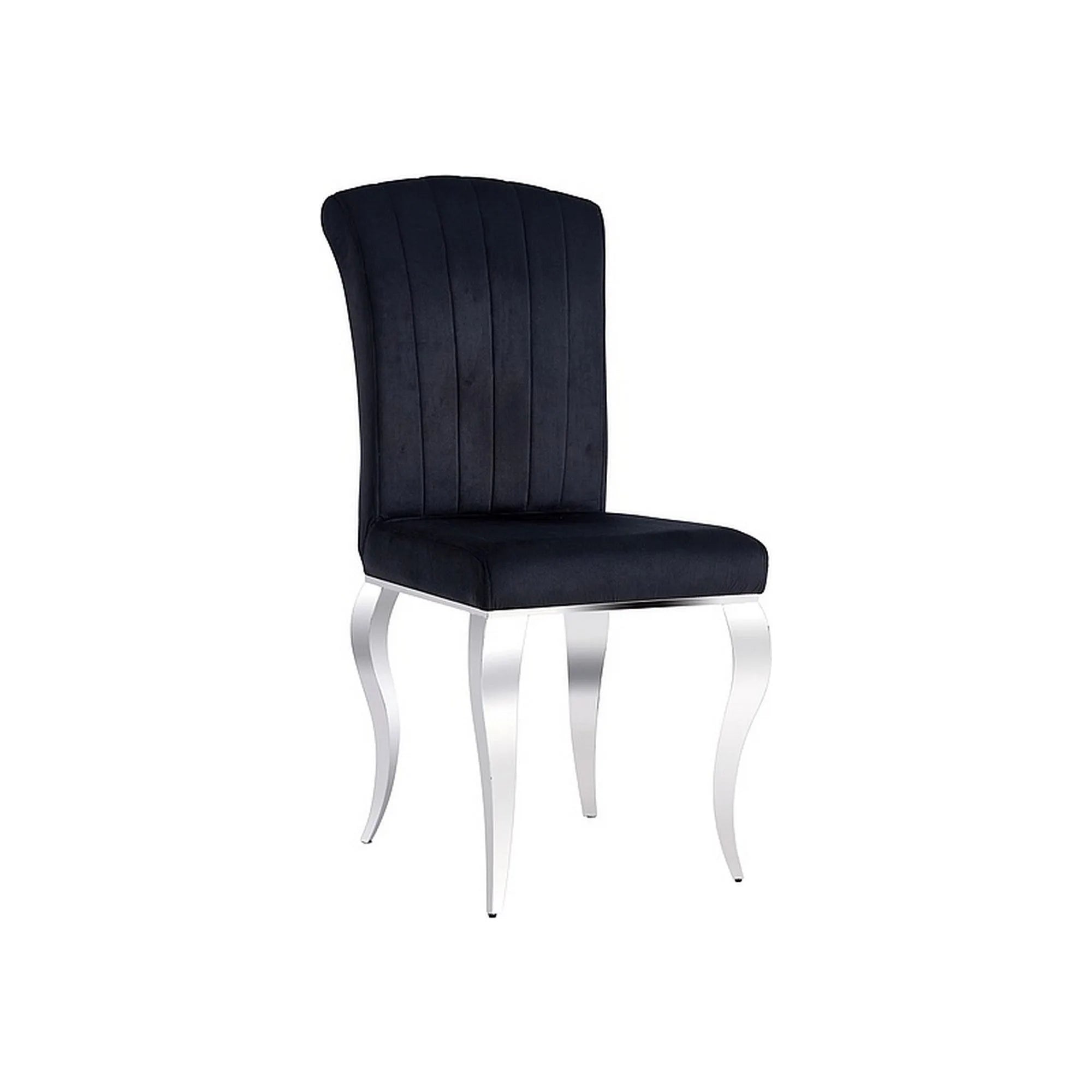 Scaun PRINCE, negru/crom, stofa catifelata/metal, 46x44x100 cm