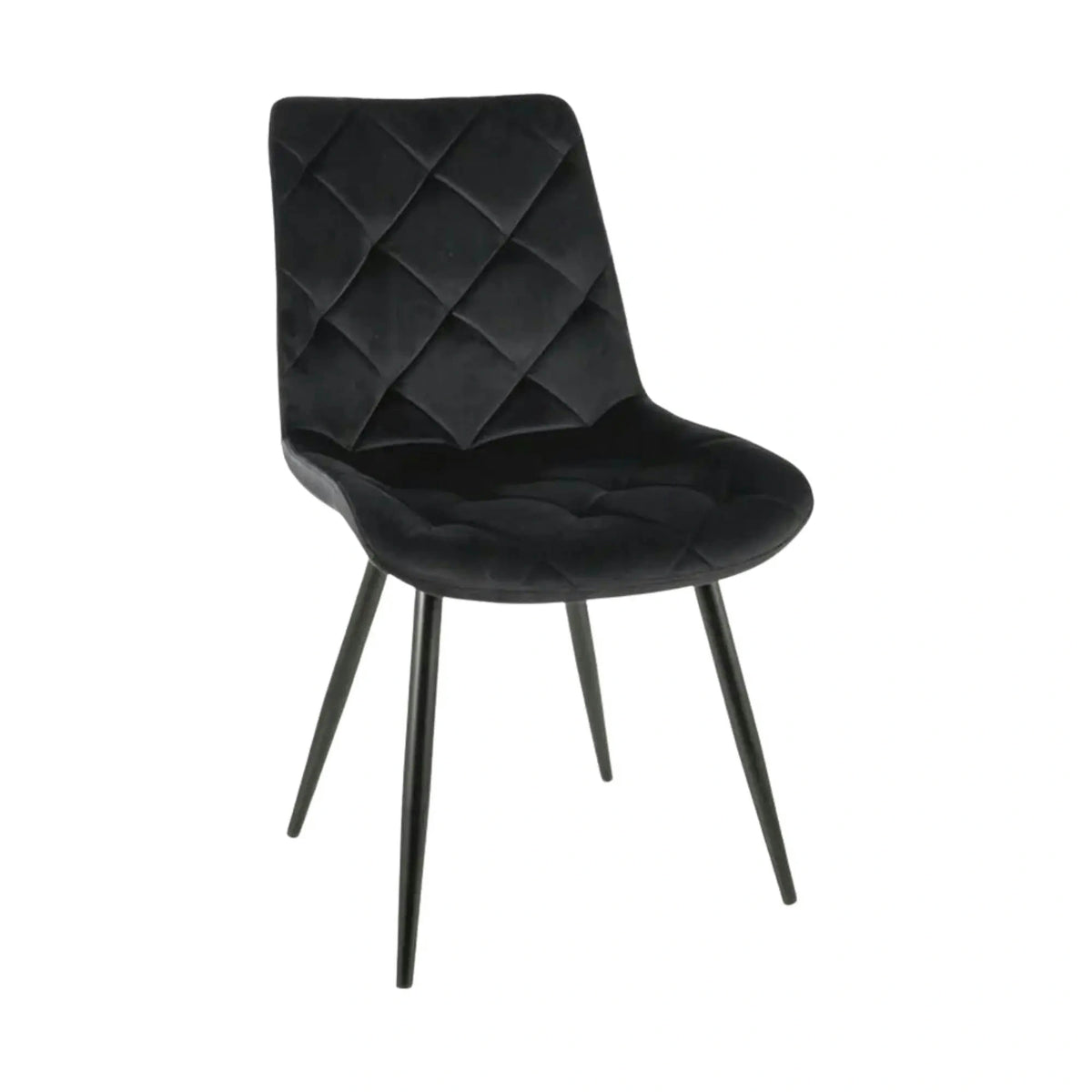 Scaun RALPH, negru, stofa catifelata/metal, 51x42x88 cm
