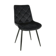 Scaun RALPH, negru, stofa catifelata/metal, 51x42x88 cm