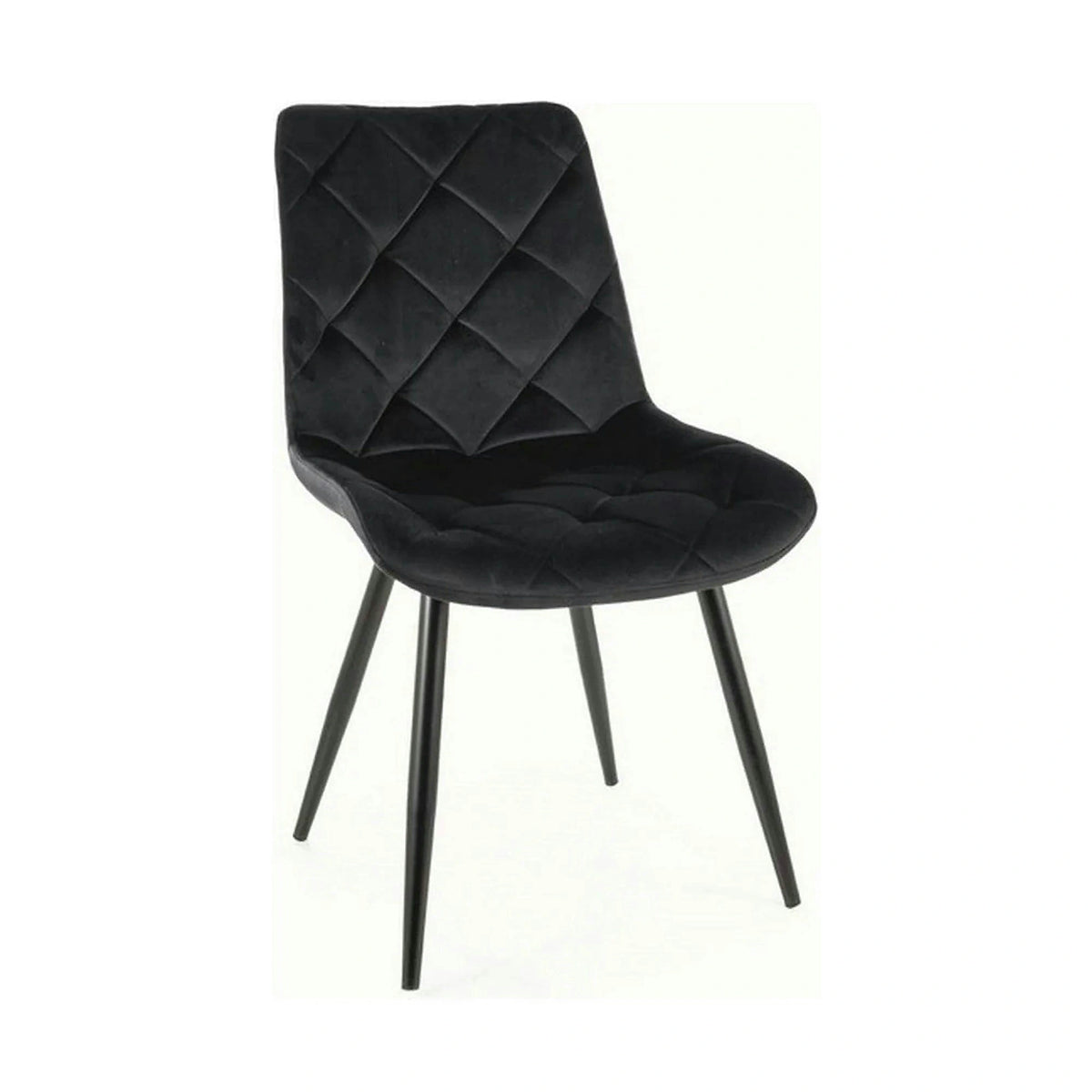 Scaun RALPH, negru, stofa catifelata/metal, 51x42x88 cm