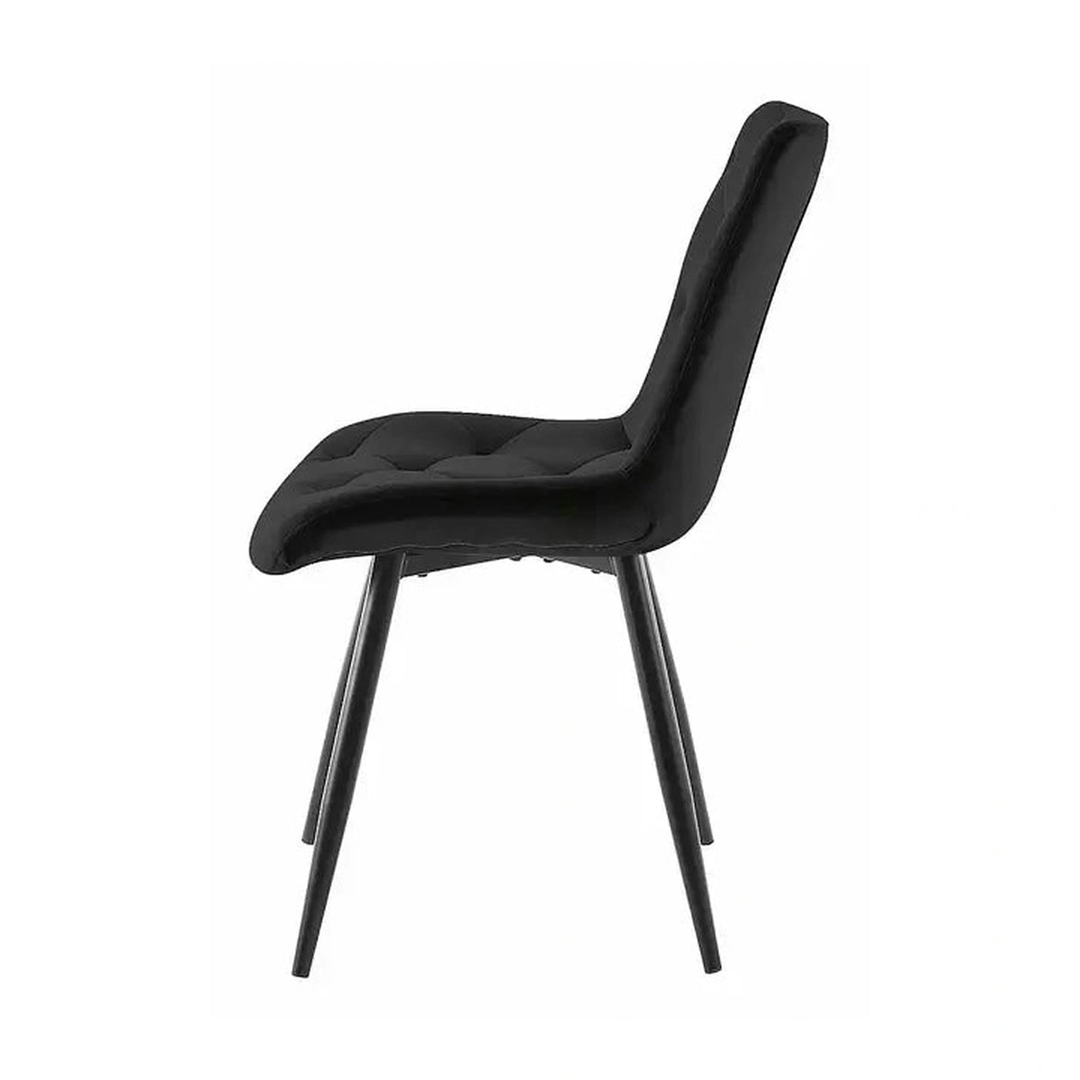 Scaun RALPH, negru, stofa catifelata/metal, 51x42x88 cm