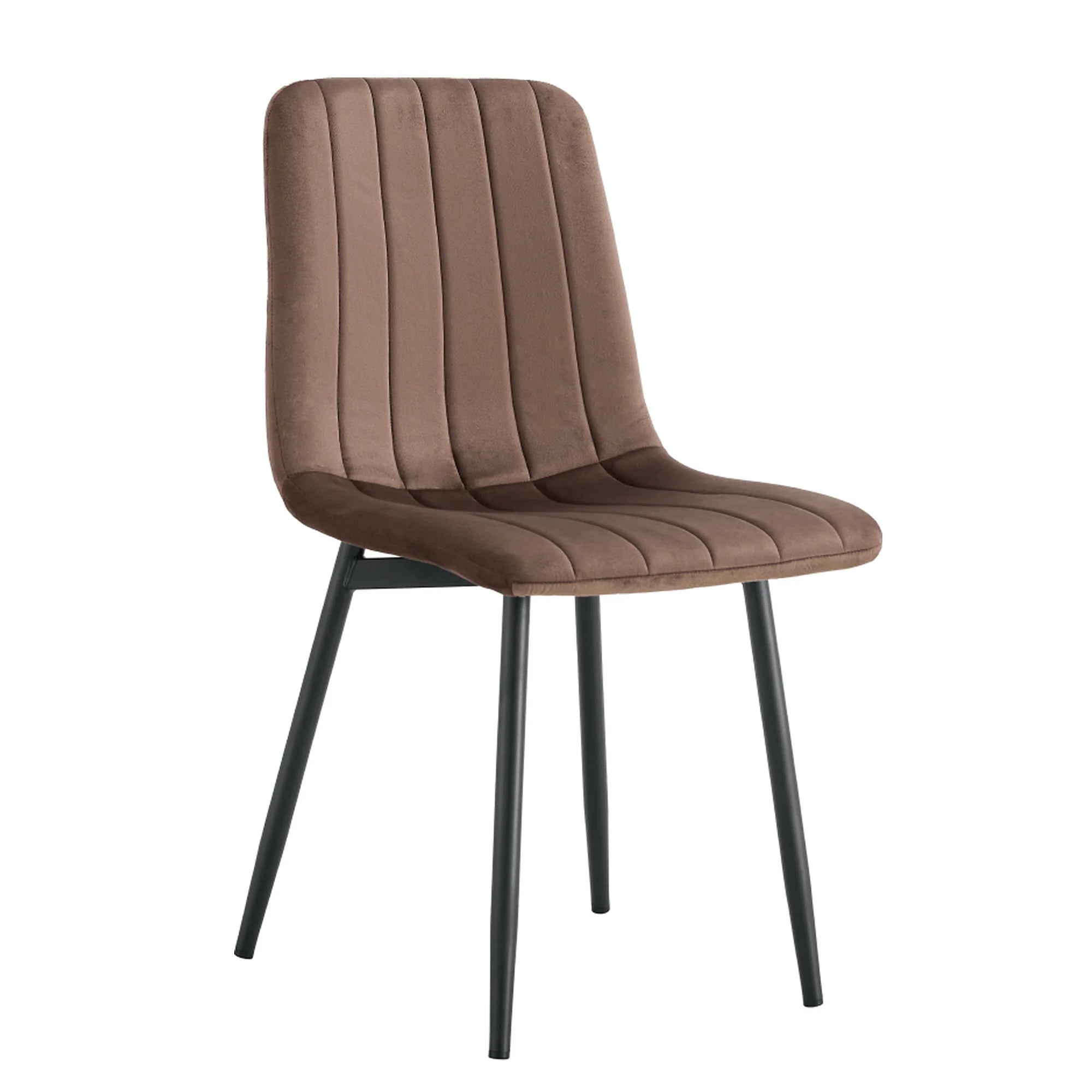 Scaun RAMITA TIP 1, maro/negru, stofa catifelata/metal, 45x57x86 cm