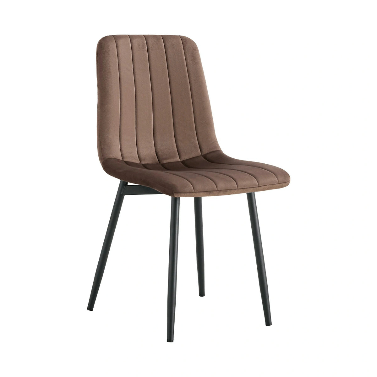 Scaun RAMITA TIP 1, maro/negru, stofa catifelata/metal, 45x57x86 cm