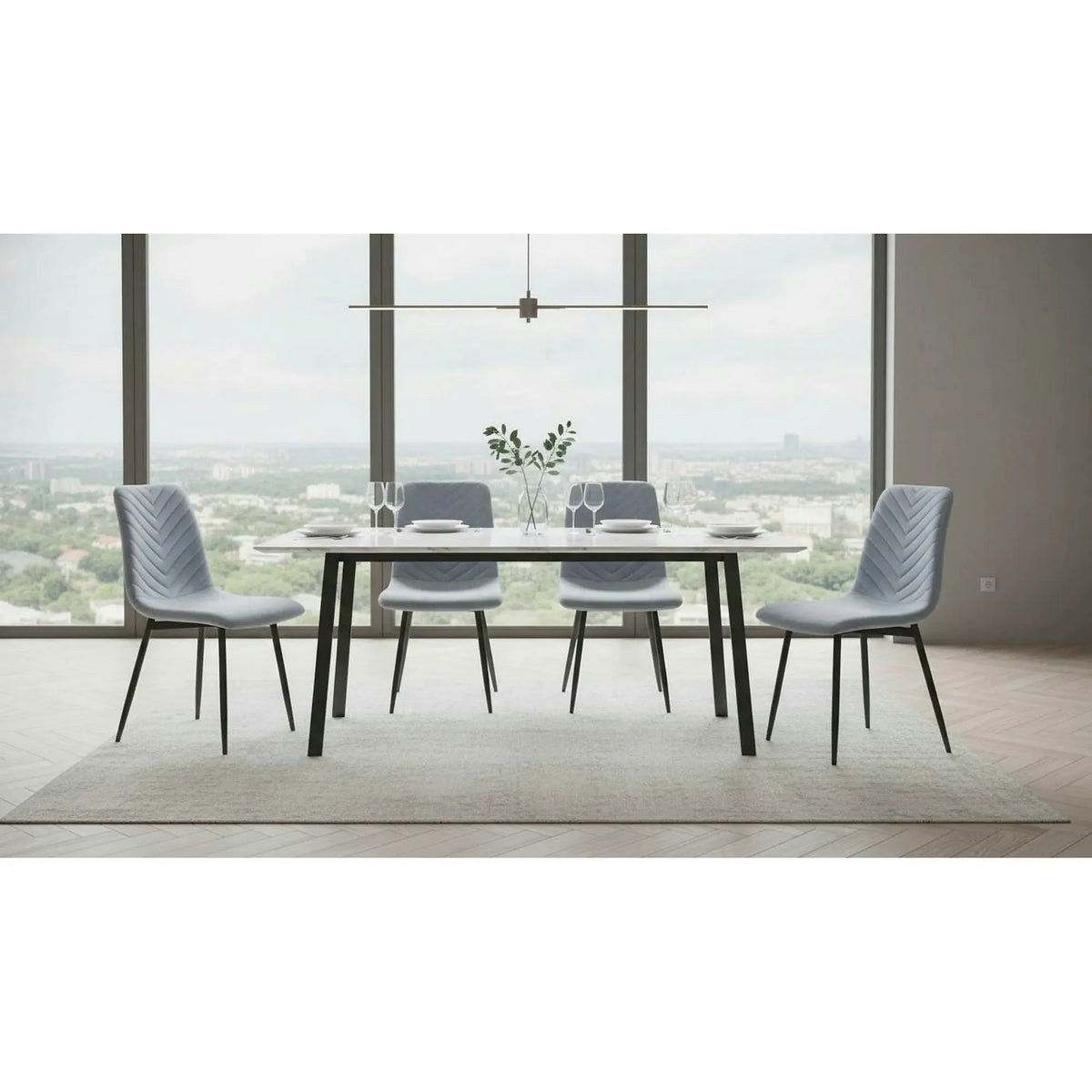 Scaun RAMITA TIP 2, gri deschis/negru, stofa catifelata/metal, 45x57x86 cm